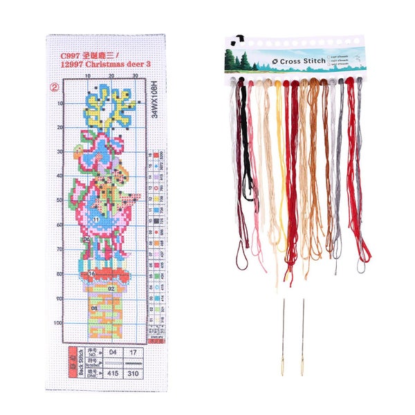 1 Set Christmas Diy Embroidery Kit Embroidery Material Cross Stitch Practice Ki Carousel 1