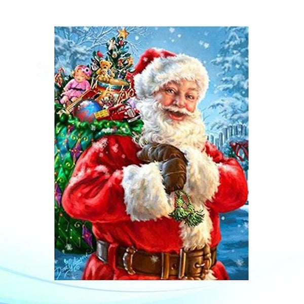 Diy Unframed Diamond Embroidery Painting Of Santa With A Gift Bag Handmade Cros Carousel 2