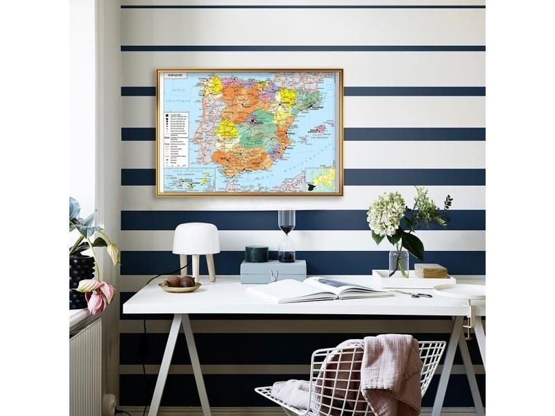 59*42cm The Spain Political Transportation Map In French Wall Art Poster Canvas Carousel 1