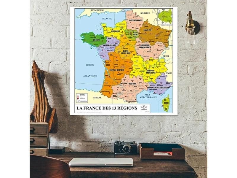 150*150cm The France Political Map In French Wall Poster And Print Non-woven Carousel 1