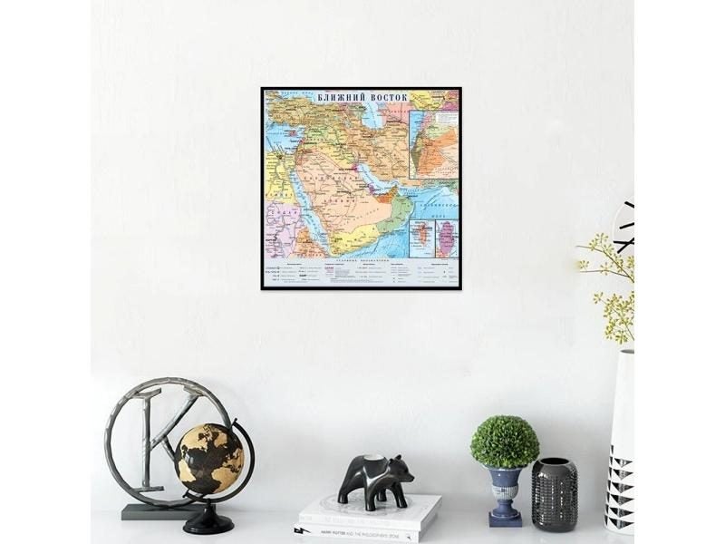Middle East Political Distribution Map 90*90cm Poster Painting For School Carousel 1
