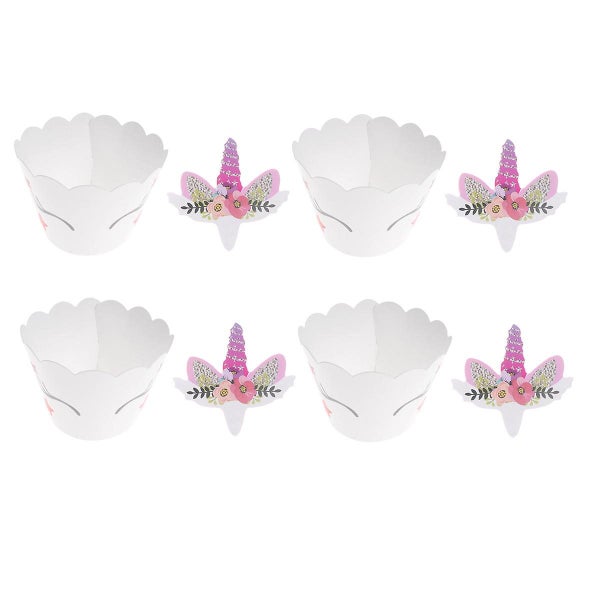 60 Sets Unicorn Cupcake Wrapper And Topper Party Supplies For Birthday Baby Sho Carousel 1
