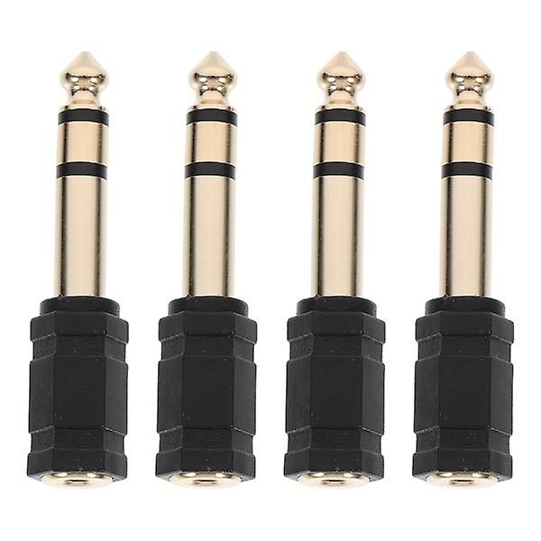 4 Pcs Headphone Jack Adapter 6.35mm Male To 3.5mm Female Audio Converter Supply Carousel 1
