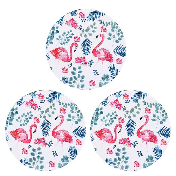 3pcs Round Gaming Mouse Pad Round Mouse Mat Non slip Flamingo Round Mouse Pads Carousel 1