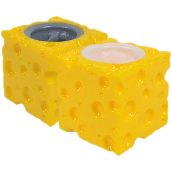 2pcs Simulated Cheese Mouse Toys Mice Squeeze Toys Kids Party Pranking Toys Carousel 1