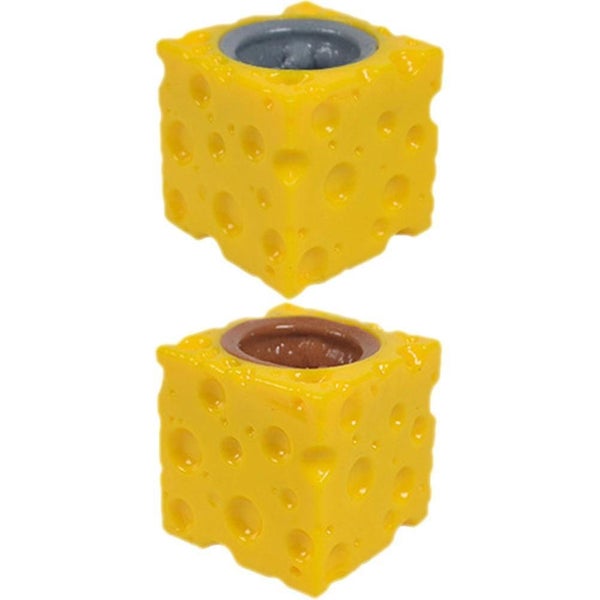 2pcs Simulated Cheese Mouse Toys Mice Squeeze Toys Kids Party Pranking Toys Carousel 3
