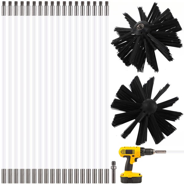 18 Pcs Chimney Brushes Chimney Sweep Rods Cleaning Brushes Gutter Cleaning Tool Carousel 2