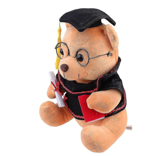 23cm Light Brown Stuffed Bear Plush Toy Bear With Graduation Hat Shape Doll Gra Carousel 1