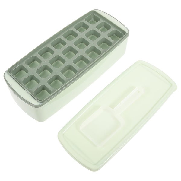 1 Set Ice Cube Bin Ice Cube Tray With Scoop Portable Ice Storage Box For Freeze Carousel 1