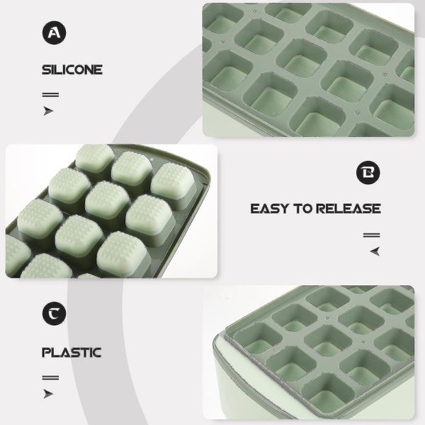 1 Set Ice Cube Bin Ice Cube Tray With Scoop Portable Ice Storage Box For Freeze Carousel 2