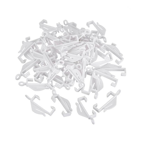 50 Pcs White Curtains Curtain Hooks Rod Slides Curatin Bean Sprout Shape Curtai Carousel 1