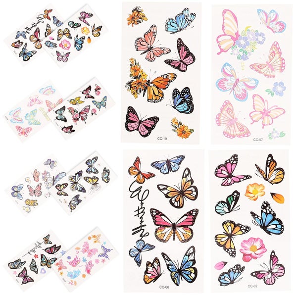 10 Sheets Temporary Tattoos Stickers Women Tattoos Stickers Butterfly Tattoos S62931730796930112