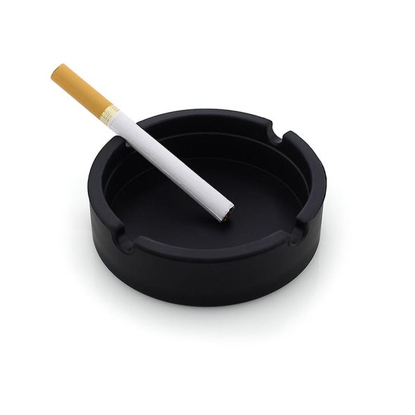 1pcs Silicone Ashtray Unbreakable Rubber Heat Resistant Round Shape black Carousel 3