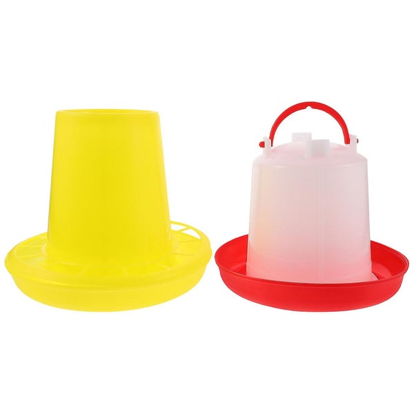 1 Set Of Portable Poultry Feeder Chickens Duck Goose Food Container Food Eating Carousel 1