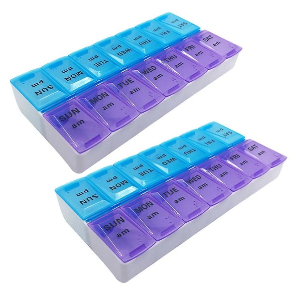2 Pcs Storage Boxes Organizing Pill Container Vitamin Pill Case Medication Plan Carousel 1