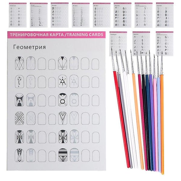 1 Set Nail Art Practice Drawing Template Nail Practice Painting Template Nail L Carousel 2