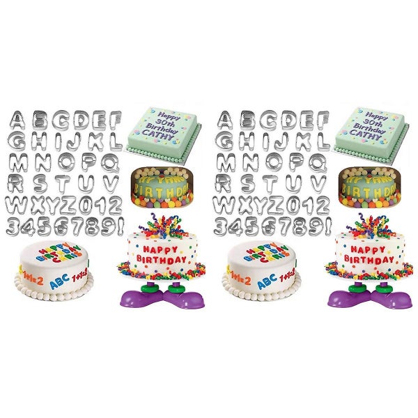 74 Pcs Stainless Steel Alphabet Letters Numbers Cake Mold Cookie Biscuit Fruit Carousel 1