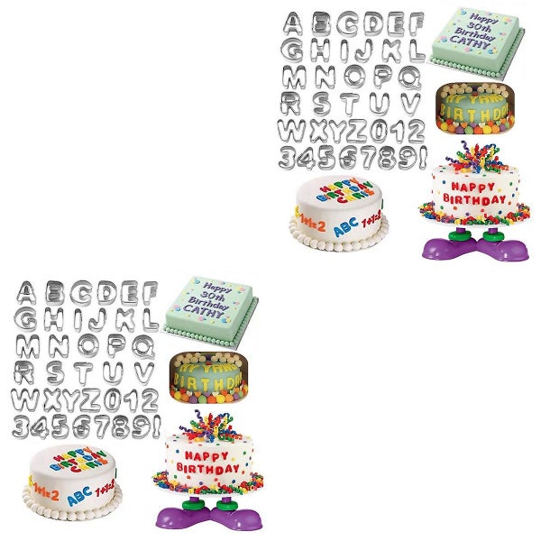 74 Pcs Stainless Steel Alphabet Letters Numbers Cake Mold Cookie Biscuit Fruit Carousel 2