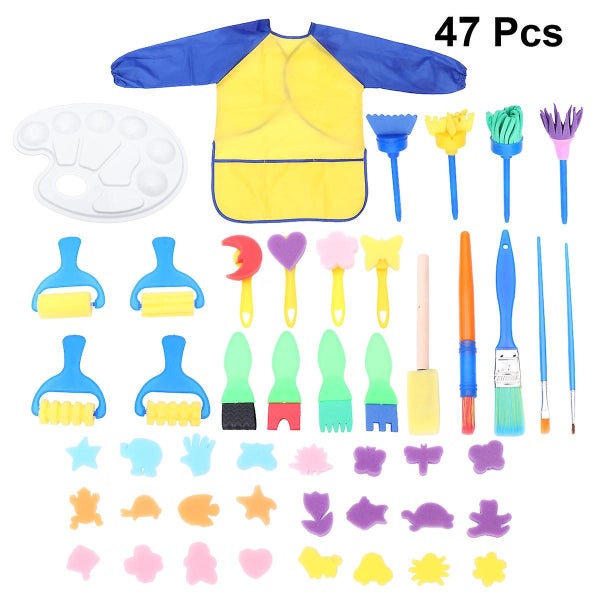 47pcs Brushes Painting Supply Sponge Brush Color Brushes Paiting Tools For Chil Carousel 3