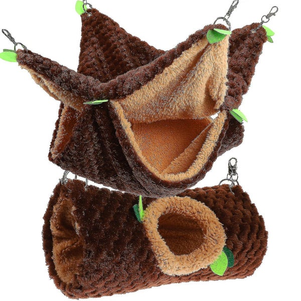 Plush Hammock Guinea Pig Hammock Small Pet Cage Hammock Activity Fun Toy Chinch Carousel 2