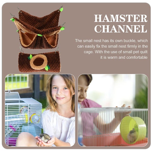 Plush Hammock Guinea Pig Hammock Small Pet Cage Hammock Activity Fun Toy Chinch Carousel 4