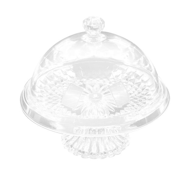 Cheesecake Fruit Serving Dome Cake Stand Lid Glass Cover Dessert Plate Cupcake Carousel 1