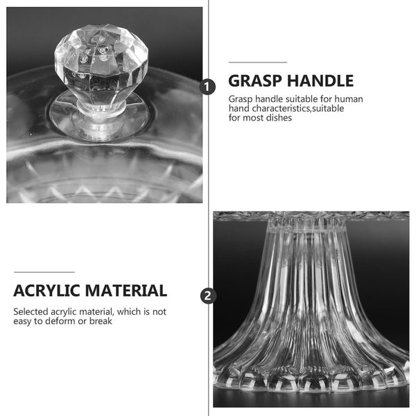 Cheesecake Fruit Serving Dome Cake Stand Lid Glass Cover Dessert Plate Cupcake Carousel 3