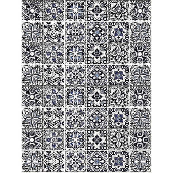 48pcs Vintage Style Tile Stickers Tile Decals Kitchen Peel And Stick Wall Tile Carousel 1