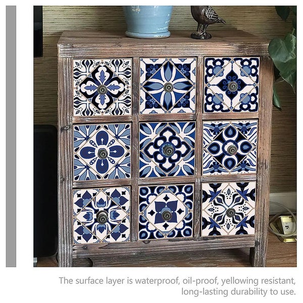 48pcs Vintage Style Tile Stickers Tile Decals Kitchen Peel And Stick Wall Tile Carousel 2