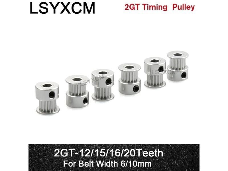 2GT 12 15 16 20 Teeth 2GT Timing Pulley Bore 4/5/6/6.35/8mm For GT2 Synchronous Carousel 1