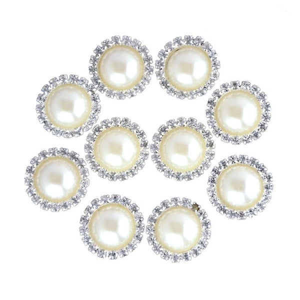 10 Pcs Rhinestone Hair Accessories Pearl Rhinestone Button Clothes Accessory Pe Carousel 1