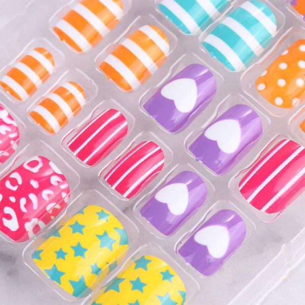 2 Boxes Sparkle Stickers Childrens Press Nails Self Adhesive Fake Nails Glitter Carousel 3