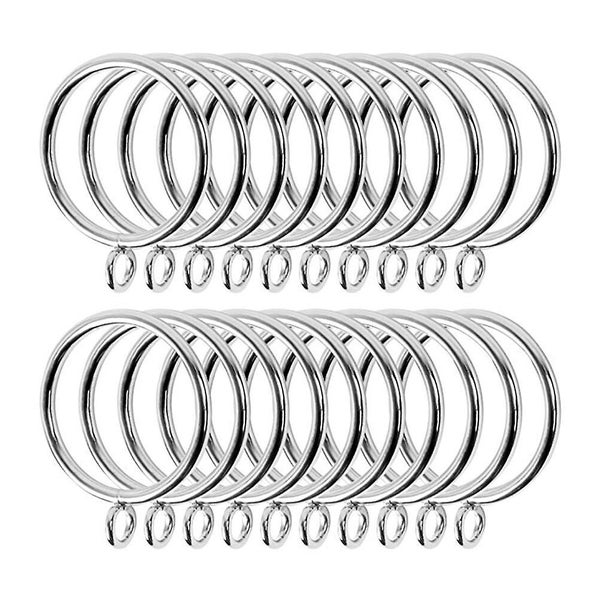 20 Pieces Silver Metal Curtain Ring On Rod For Hooks Curtain Clips Hanging Ring Carousel 2