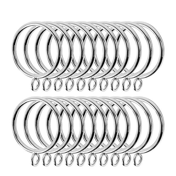 20 Pieces Silver Metal Curtain Ring On Rod For Hooks Curtain Clips Hanging Ring Carousel 3