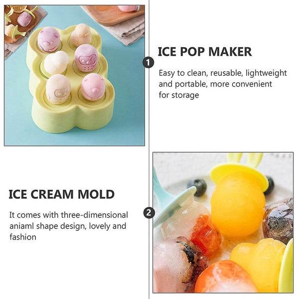 1 Set Diy Popsicle Silicone Mold Summer Ice Cream Mold Animal Shape Ice Mold Carousel 2