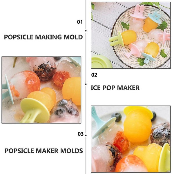 1 Set Diy Popsicle Silicone Mold Summer Ice Cream Mold Animal Shape Ice Mold Carousel 4