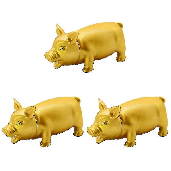 3pcs Golden Pig Vent Decompression Toy Screaming Pig Voice Doll Toys Tricky Toy Carousel 1