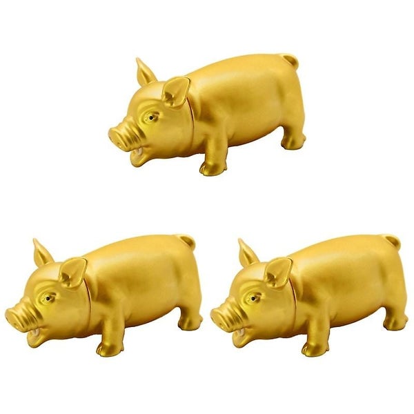 3pcs Golden Pig Vent Decompression Toy Screaming Pig Voice Doll Toys Tricky Toy Carousel 2