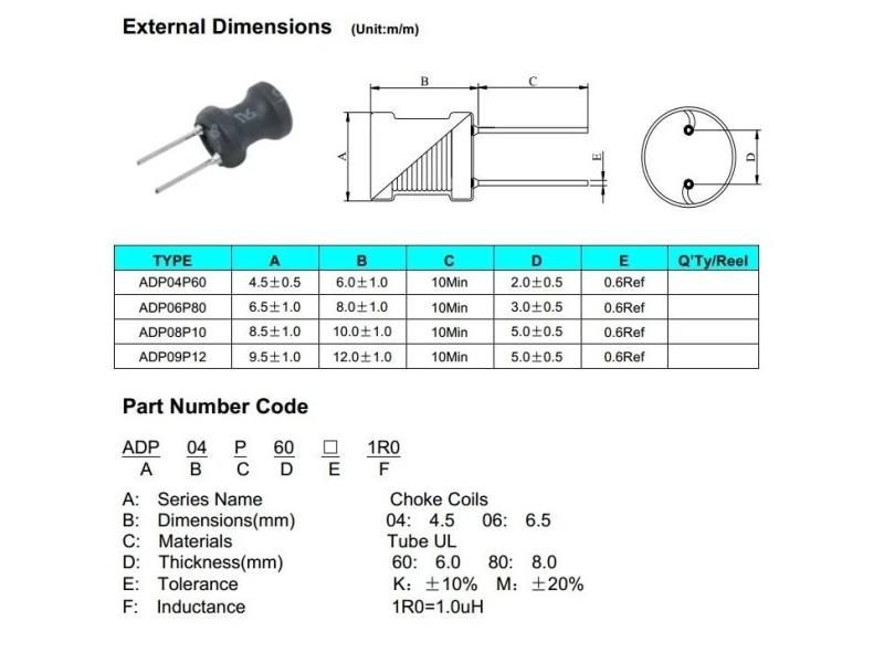 10PCS Power Inductor DIP 68mm 6X8mm 2.2UH-10MH 2 Pins 9X12/8X12MM Carousel 1