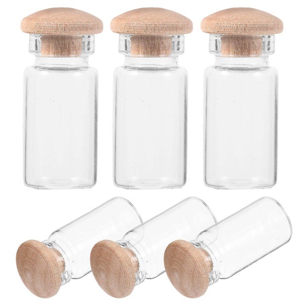 6pcs Miniature Tall Glass Jars Empty Mini Glass Jar Mini House Decoration62988861687938111