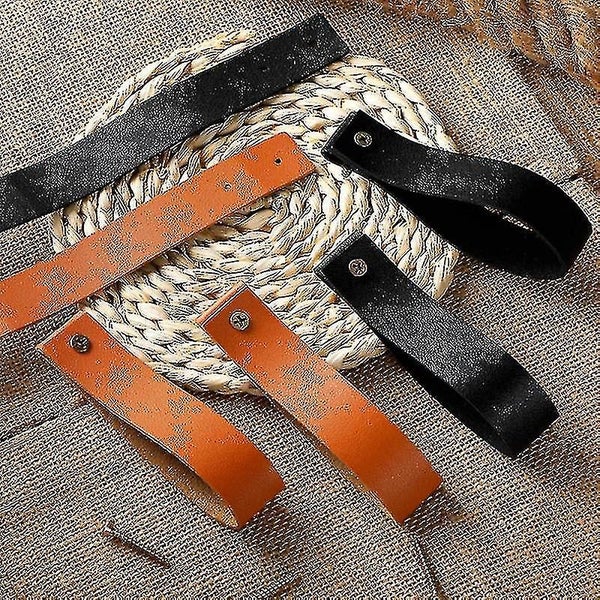 4 Pcs Leather Strap Hooks Wall Mounted Leather Hooks Wall Hanging Strap Leather Carousel 4
