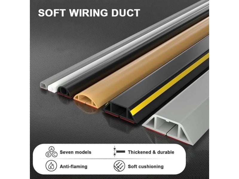 1M Floor Cord Cover For Extension Cords 15mm W×10mm H×1000mm L Carousel 1