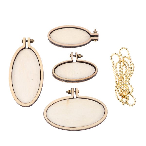 5 Pcs Cross Stitch Fixing Frame Embroidery Mini Wood Hoops Diy Wooden Stitch Fo Carousel 1