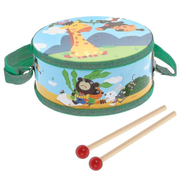 Cartoon Children Drum Toy Kids Wooden Drum Toy Educational Baby Musical Toy Carousel 1
