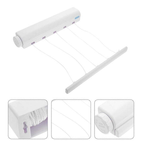 Retractable Clothesline 5 line Clothes Drying Rack Portable Laundry Dryer With Carousel 2