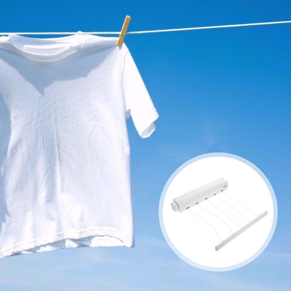 Retractable Clothesline 5 line Clothes Drying Rack Portable Laundry Dryer With Carousel 3