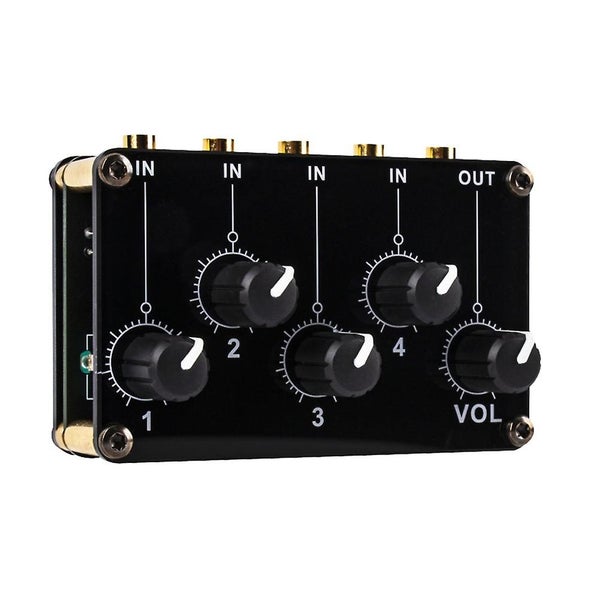 Audio Mixer 4 Inputs Stereo Line Mixer 4-way Audio Mixer Mini Audio Mixer Carousel 1