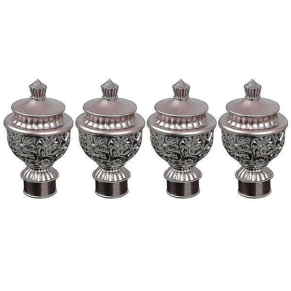 4pcs Roman Rod Hollow out Head Decor Curtain Rod Decorative Head rose Gold Carousel 1