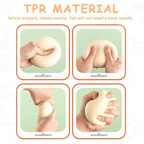 3 Sets Of Simulation Steamed Stuffed Bun Funny Realistic Food Squeeze Toys Carousel 3