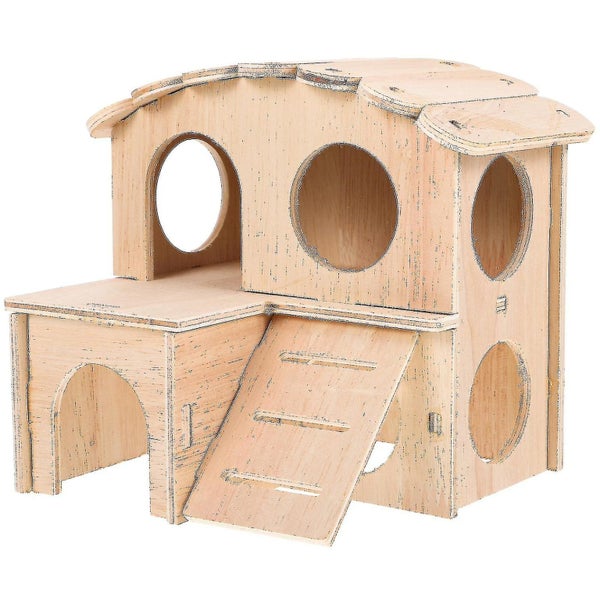 Tiny House Accessories Chinchilla Hut Small Pets Hideout Hamster Exercise Play Carousel 1
